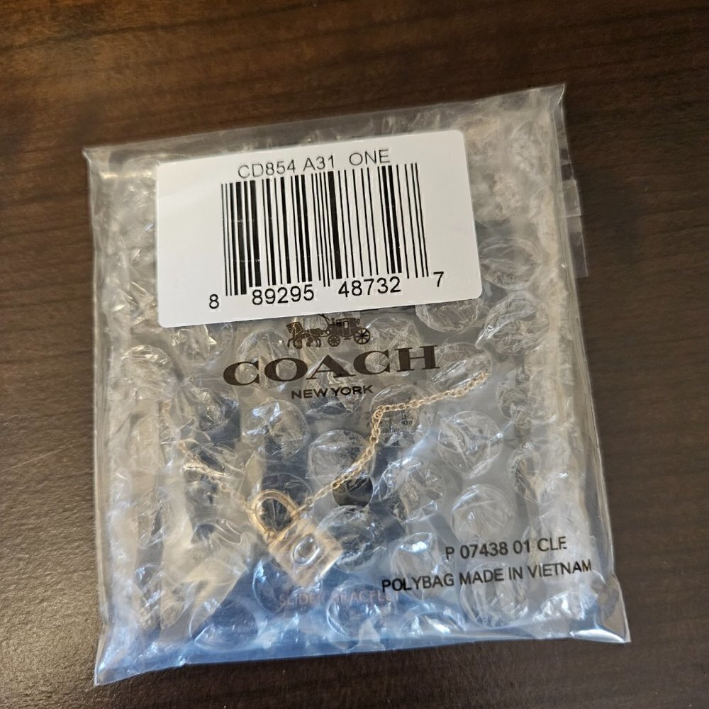 Coach Metal Lock Slider Bracelet Gold/SIlver - NWT - Picture 5 of 5